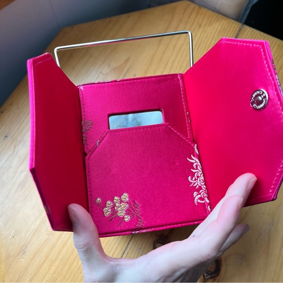 Vintage Valeria Stevens Takeaway Fabric Hot Pink Purse - Picture 8 of 13